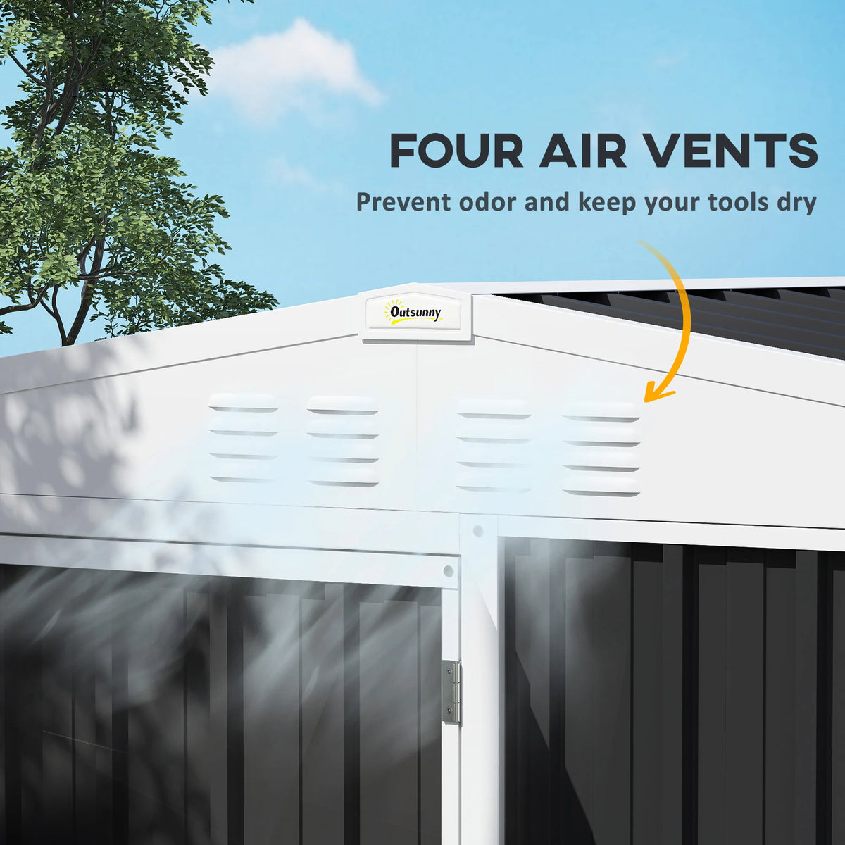 8 x 4ft Metal Garden Shed, Tool Shed w/ Lockable Door, Dark Gray