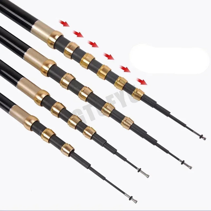 4.5M/5.4M/6.3M/7.2M/8.0M Adjust Position Super Light long Hard Carbon Fiber Hand Fishing Rod Telescopic Fishing Pole Stream