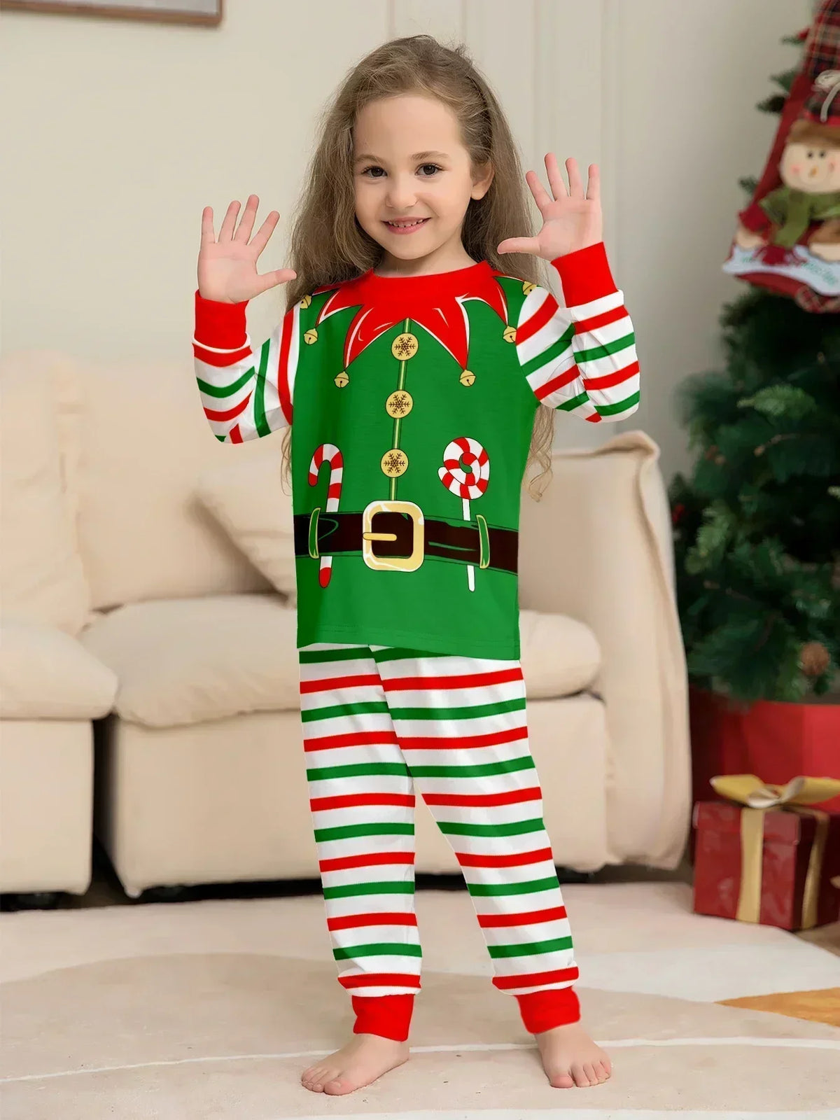 2025 New Christmas Pyjamas Family Look Couples And Kids Matching Outfits Print Pajamas Set Baby Romper Cute Sleepwear Xmas Wear