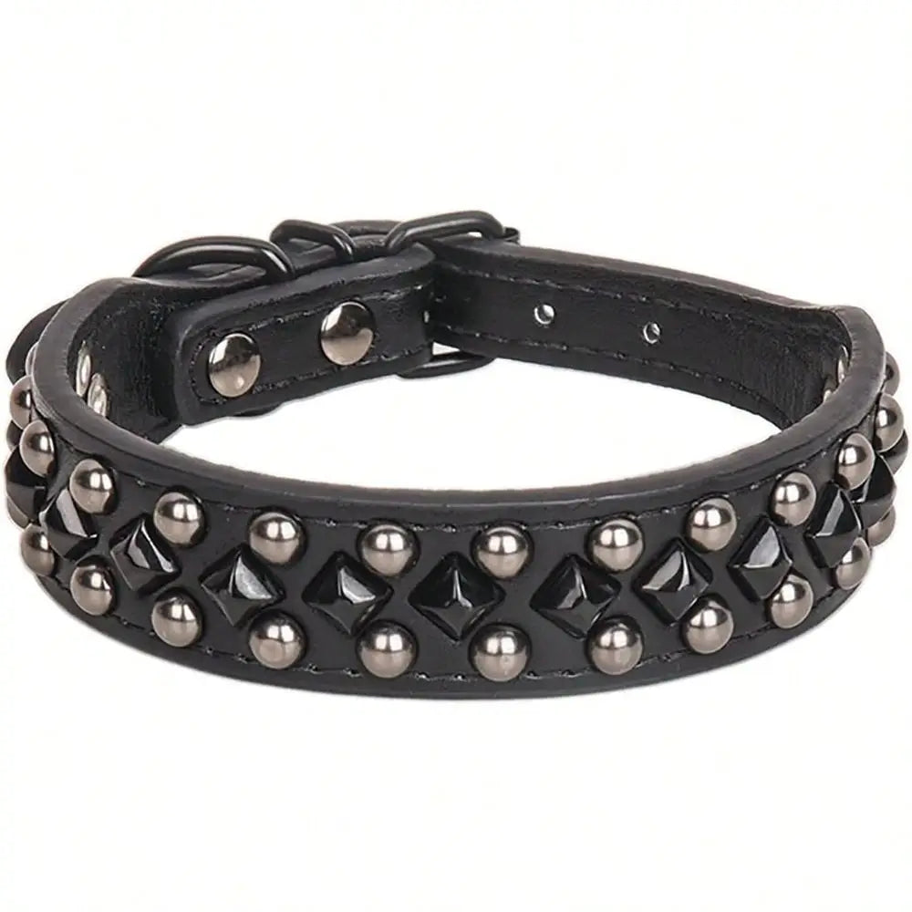 Studded Dog Collar Soft PU Leather Spike Pet Collar Adjustable Collars Small Medium Large DogsChristmas