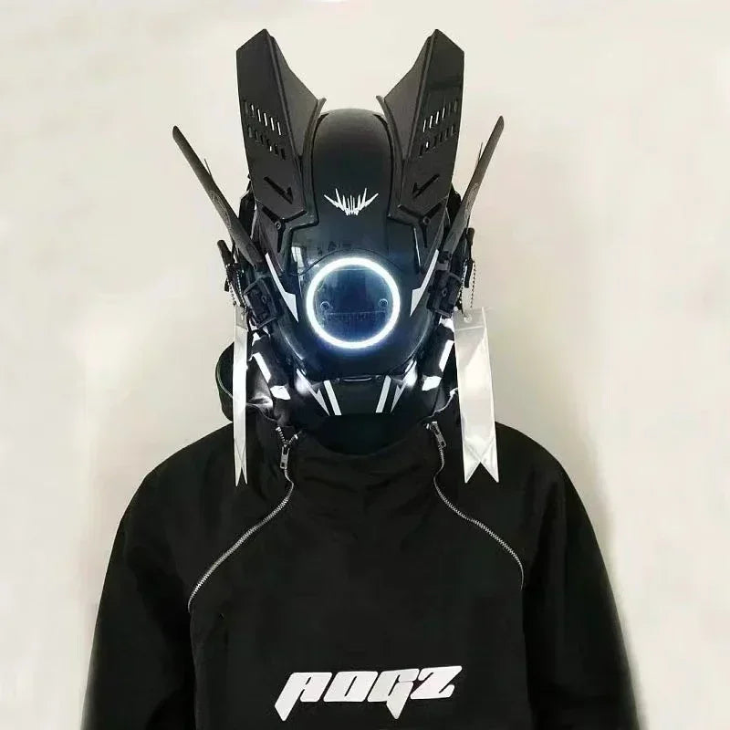 Cyberpunk Helmet Shinobi Mask Robot Samurai Mask Cosplay Techwear Cyber Punk Hi-Tech Helmet Armor Futuristic Toys Christmas Gift