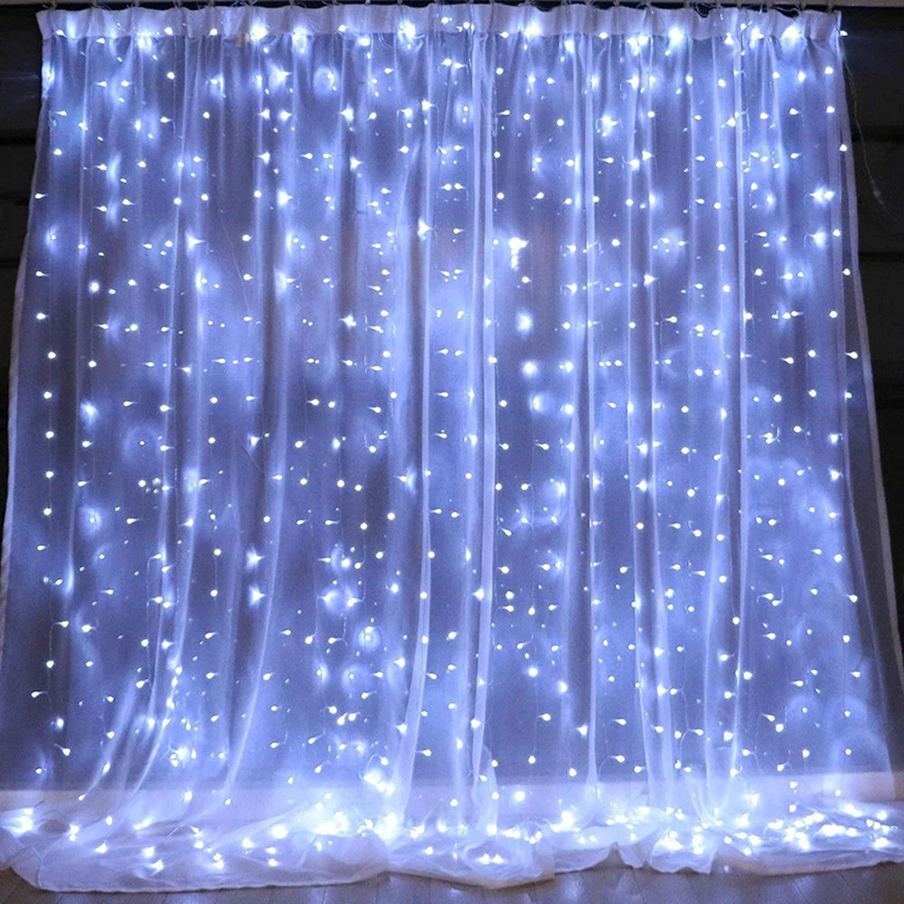 Curtain Light Festoon LED Icicle String Light Connectable New Year Eve Ornaments Garland 3x1/3x2/3x3/6x3m Christmas Decorations