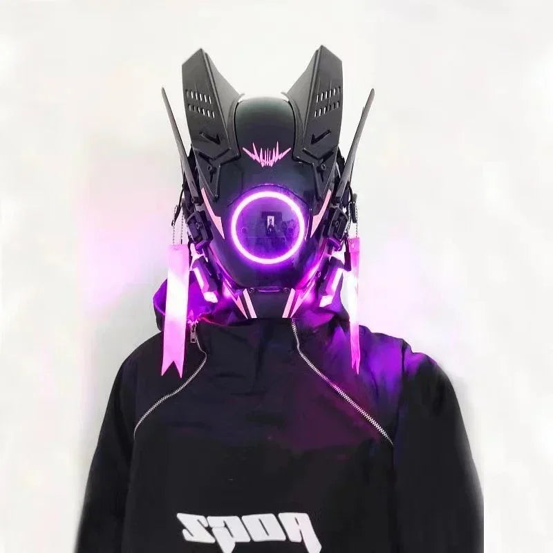 Cyberpunk Helmet Shinobi Mask Robot Samurai Mask Cosplay Techwear Cyber Punk Hi-Tech Helmet Armor Futuristic Toys Christmas Gift
