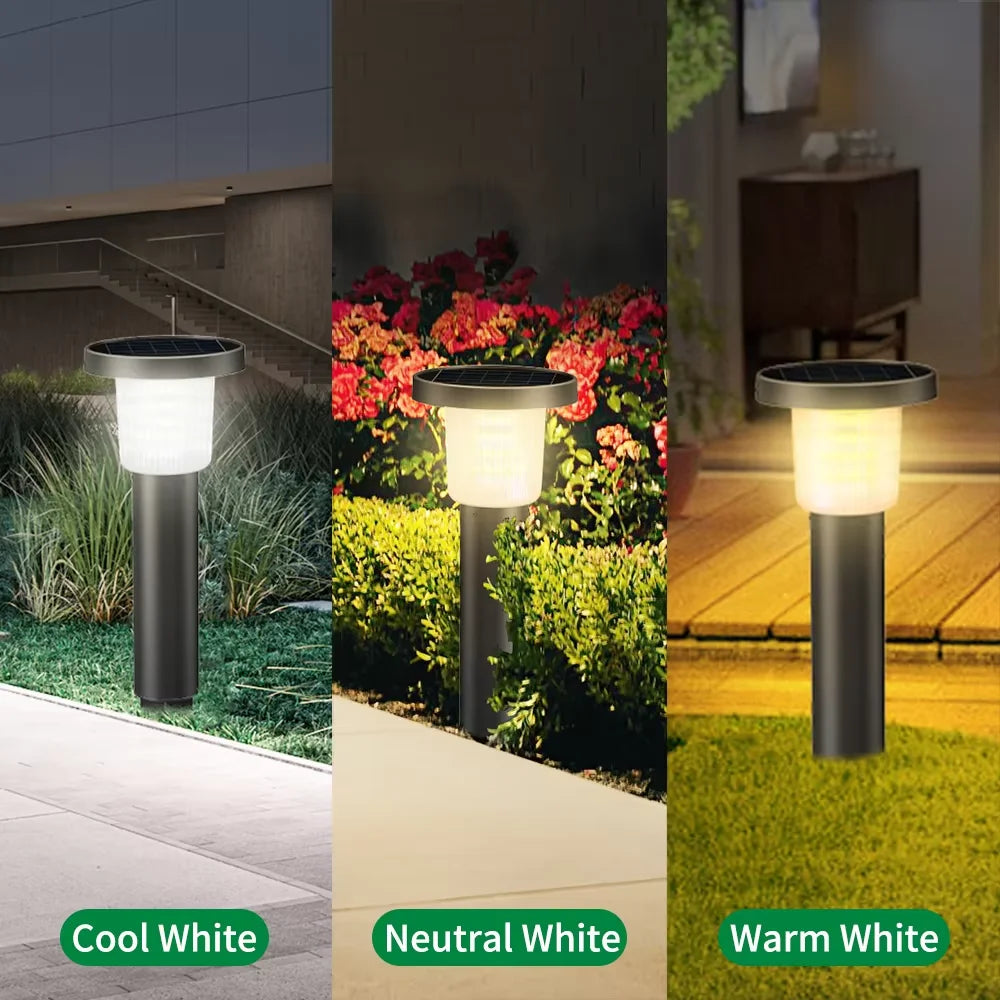 Intelamp 3800mAh 2 Pack Outdoor Solar Pathway Lights Lawn Lights Auto On/Off Landscape Lights For Yard Garden Driveway Walkway