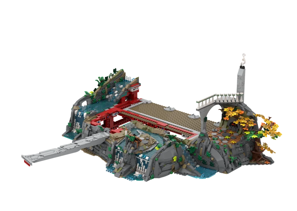 Rivendell House Castle Extension and Mountain Base Architecture Moc Building Blocks Model Assembly Toys Festival Christmas Gifts