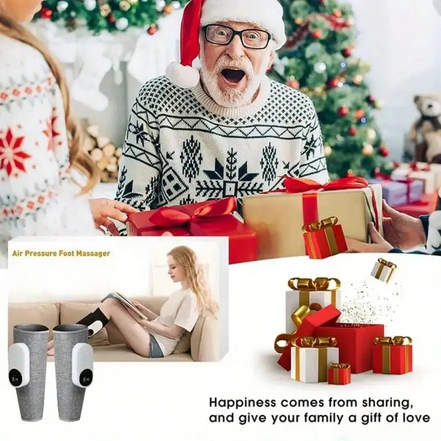 New Round Calf Massager, Air Compressor Massager, 3 Intensity Levels, Easy To Use, Suitable For Feet, Legs, Thighs And Knees, Wireless Leg Massager, A Christmas, Mother's Day And Father's Day Gift.