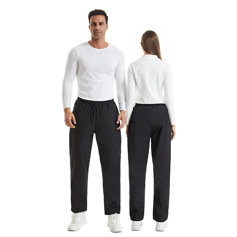 USB 5V Heated Pants Men Women 12 Zone Thermal Trousers Windproof Waterproof Elastic Waist for Skiing Fishing Motorcycle Riding