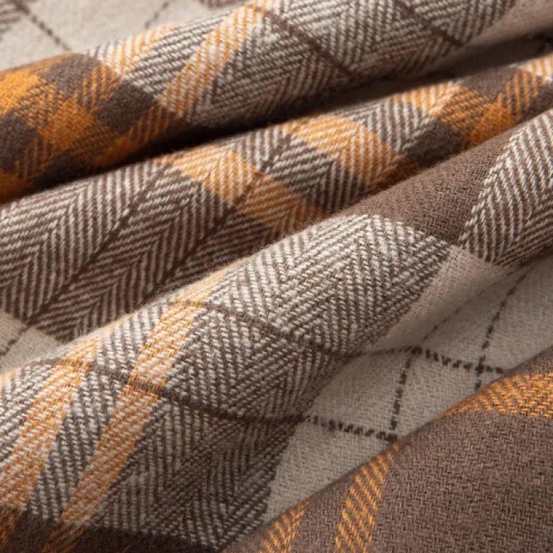 Brushed Plaid Cotton Fabric Soft To The Touch Sold By The Yard Ideal For Clothing Doll Dresses And DIY Sewing Projects.