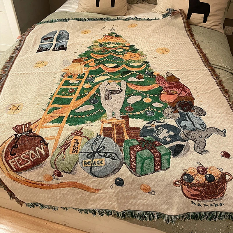 2026 New Years Gifts Blanket Nutcracker Christmas Tree Star Throw Blanket Soft Blanket Bed Blanket Quilt Xmas Decor for Home