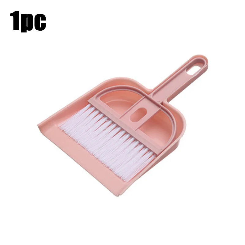 Christmas Gift Mini Desk Broom & Dustpan Set - Stocking Stuffers Cozy Home Desktop Cleaning Tool（blue/pink）