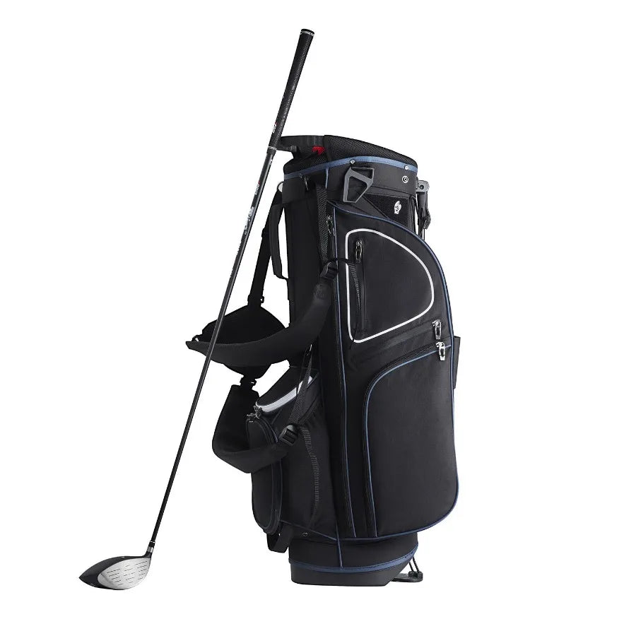 Golf Cart Bag with 14 Way Organizer Divider Top, 35' 11 Pockets Premium Cart Bag with Stand, Durable Golf Bags with Handles Dus