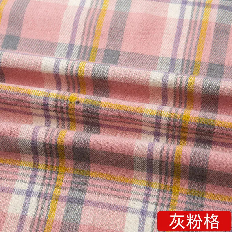 Brushed Plaid Cotton Fabric Soft To The Touch Sold By The Yard Ideal For Clothing Doll Dresses And DIY Sewing Projects.