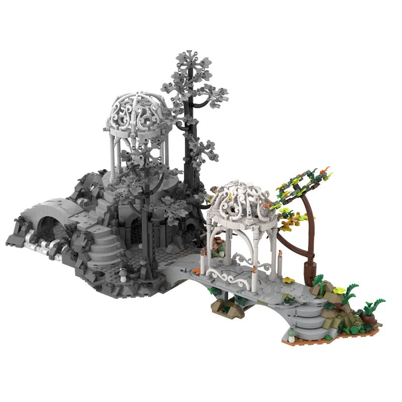 Rivendell House Castle Extension and Mountain Base Architecture Moc Building Blocks Model Assembly Toys Festival Christmas Gifts