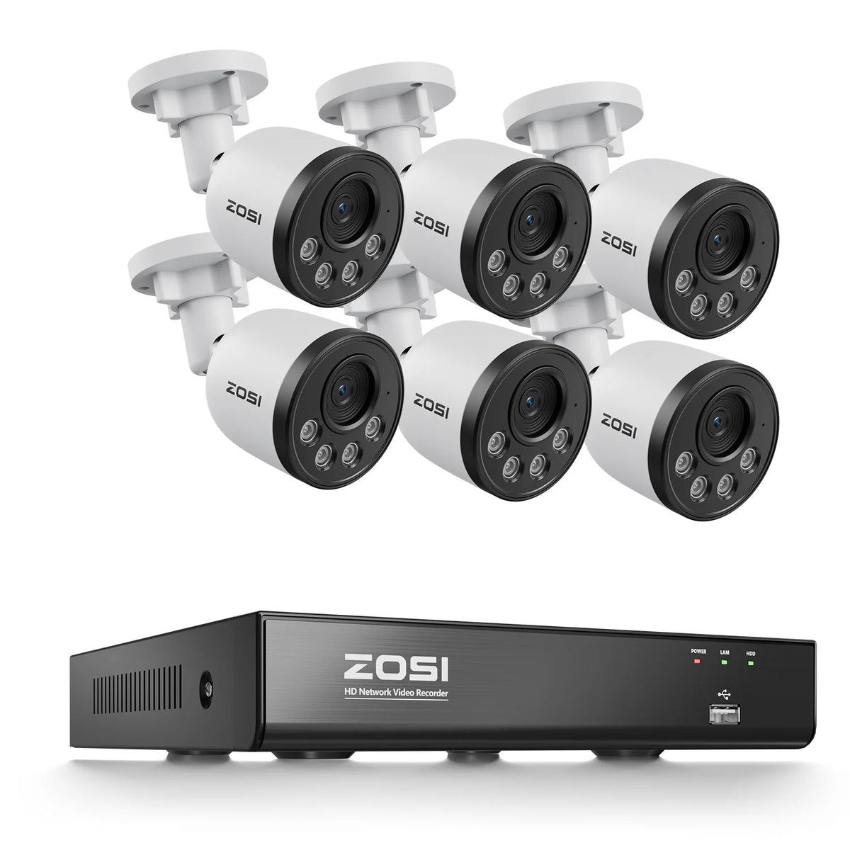 ZOSI C180 4K PoE CCTV Camera System 8MP HD IP Cameras Outdoor Indoor Audio Recording 8CH NVR(16CH Expandable) Video Surveillance