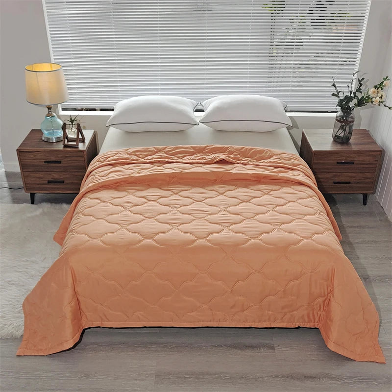 Cool Refreshing Soft Summer Quilt Skin Friendly Breathable Flower Printing Air Conditioner Blanket Thin Well-vetilated Comforter