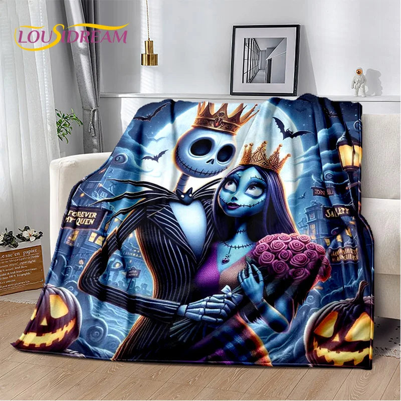 The Nightmare Before Christmas Jack Cartoon Blanket,Flannel Soft Throw Blanket for Home Bedroom Bed Sofa Picnic Office Kid Gift
