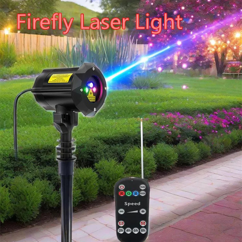 Full Sky Star Laser Projector Firefly Laser Light Landscape Lighting Christmas Party 10W  Stage Lights Outdoor Garden Lawn Lamp