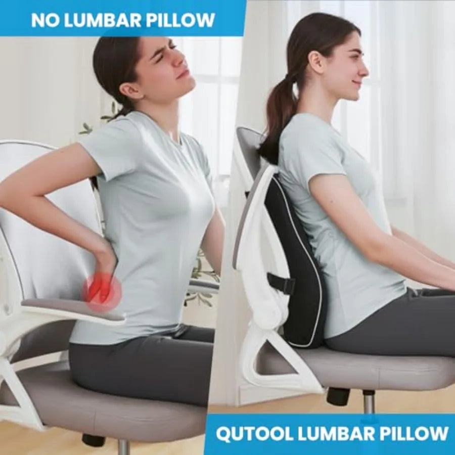 Lumbar Support Pillow for Office Chair, Office Home Essentials, Gifts for Mom, Dad, Back Support Pillow for Car, Chair Cushions
