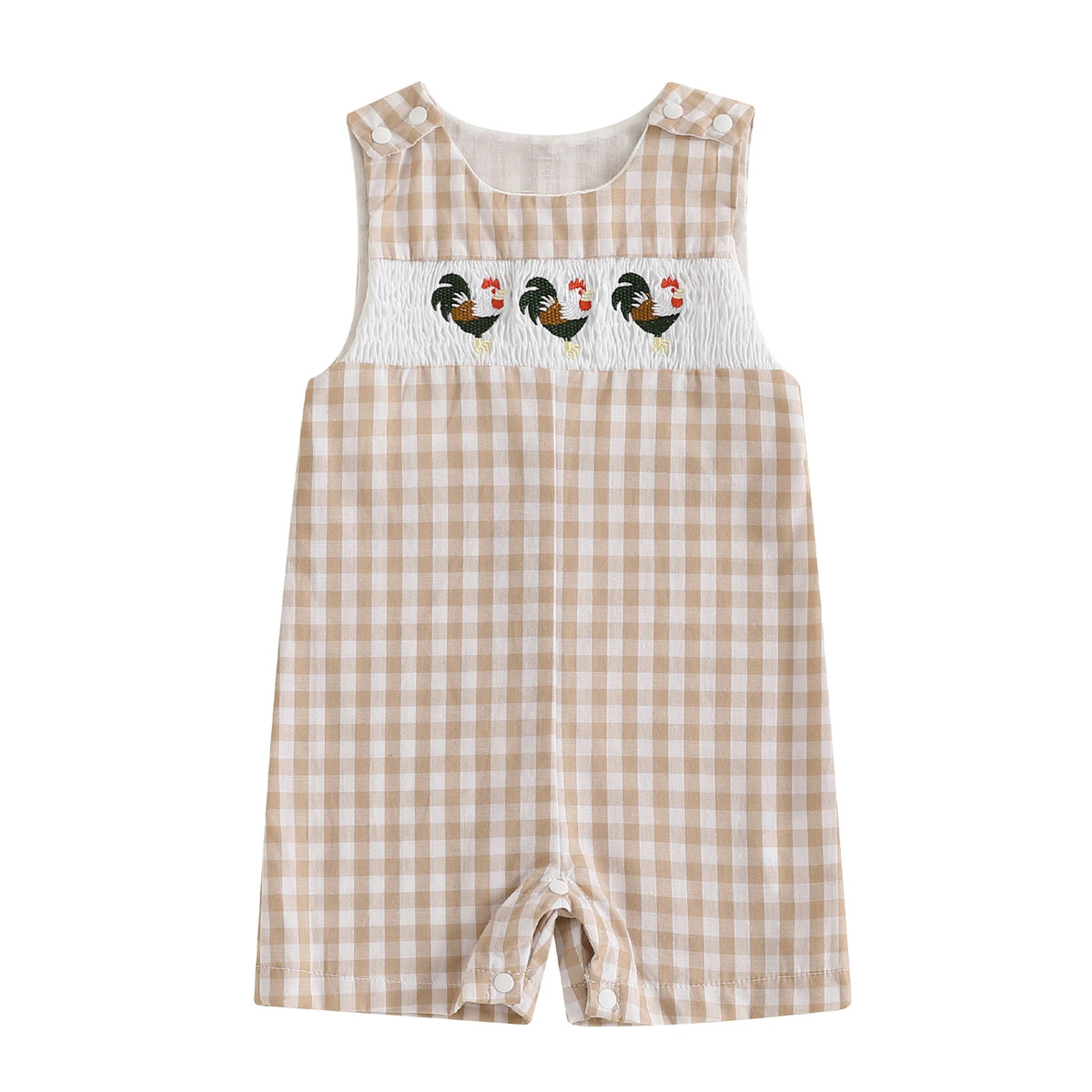 New Baby Boy Romper Cute Embroidered Sleeveless Buttons Short Jumpsuits 2026 Summer Toddler Overalls 0-18M