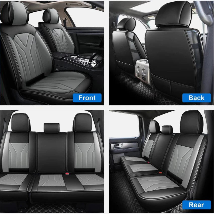 Full Set Car Seat Covers For Ford F150 2009~2014 Front & Rear Seat Covers PU Leather Cushion Set Four Season Universal Car SUV
