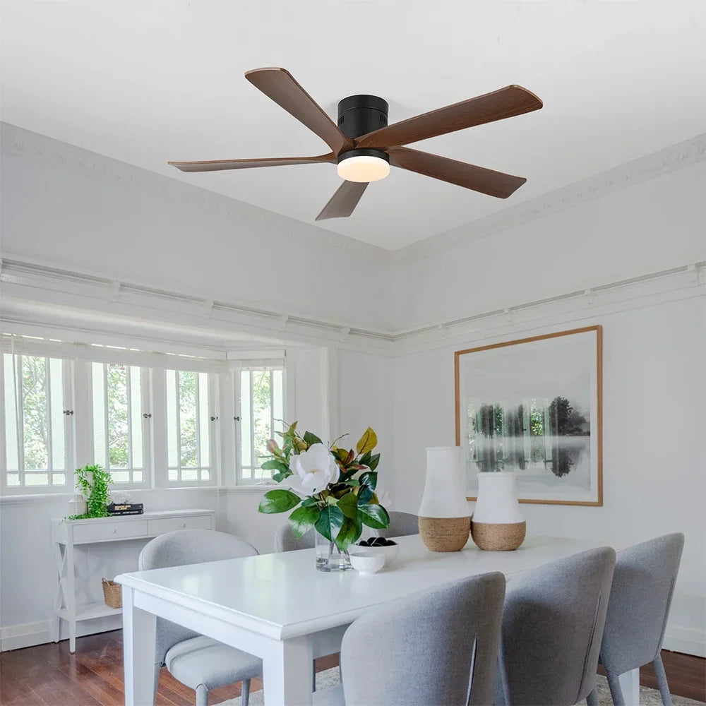 Ceiling Fan With Led Lamp RGB Chandelier Fan Light RC Dimming Pendant Fandelier Home Appliance Ventilator Living Room Fixture