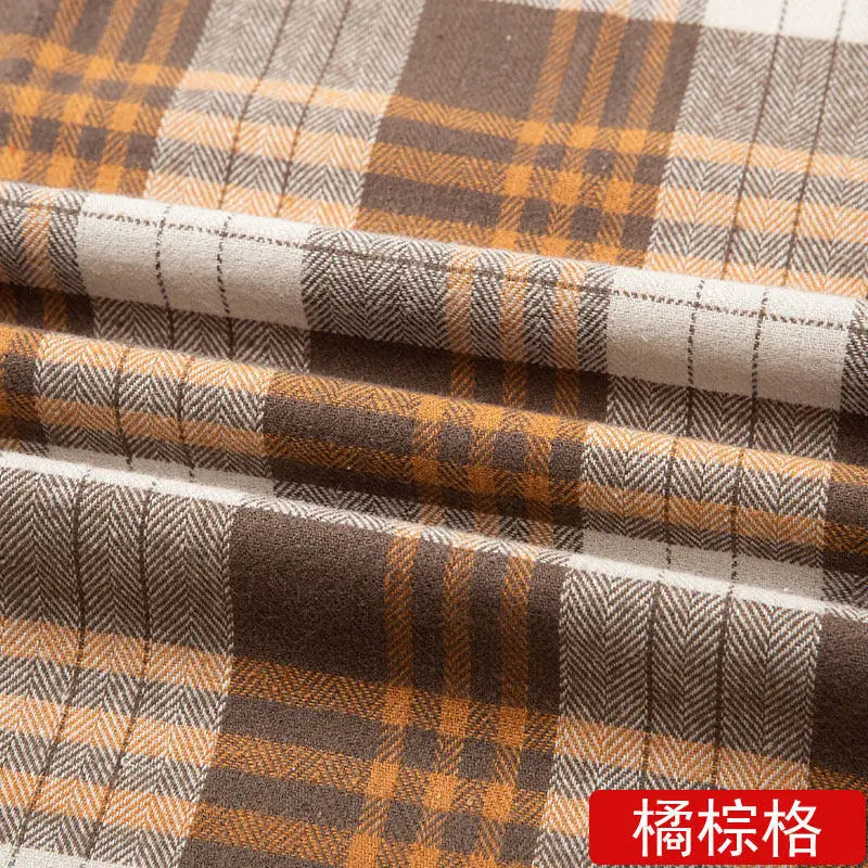 Brushed Plaid Cotton Fabric Soft To The Touch Sold By The Yard Ideal For Clothing Doll Dresses And DIY Sewing Projects.