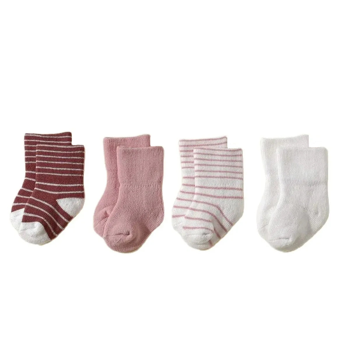 4 Pairs Baby Socks 0-12 Months, Non-Slip Infant Soft Socks for Boys and Girls, Newborn Baby Cute Ankle Socks Spring and Autumn