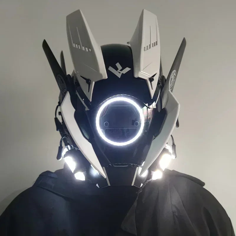 Cyberpunk Helmet Shinobi Mask Robot Samurai Mask Cosplay Techwear Cyber Punk Hi-Tech Helmet Armor Futuristic Toys Christmas Gift