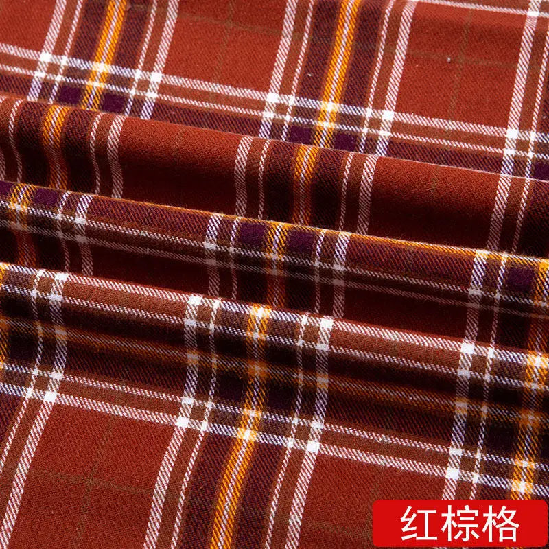 Brushed Plaid Cotton Fabric Soft To The Touch Sold By The Yard Ideal For Clothing Doll Dresses And DIY Sewing Projects.