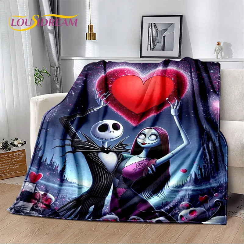 The Nightmare Before Christmas Jack Cartoon Blanket,Flannel Soft Throw Blanket for Home Bedroom Bed Sofa Picnic Office Kid Gift
