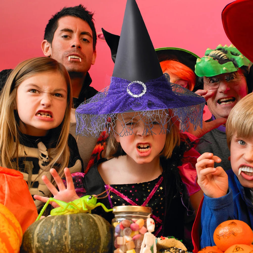 Halloween Witch Hat Black Large Ruched Witch Hat Cosplay Party Prop Halloween Dress Up Party Supplies