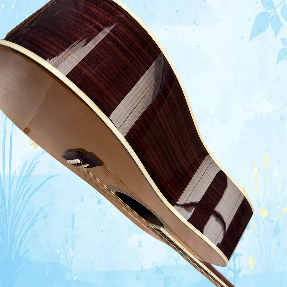 D-28CW Clarence White Acoustic Guitar，Professional Solid Spruce Top Rosewwod back and side Rosewood Fretboard Bone Nut and Saddle 21 frets 43mm nut good quality Ideal for Christmas Presents, Folk And Country Music, And Stud