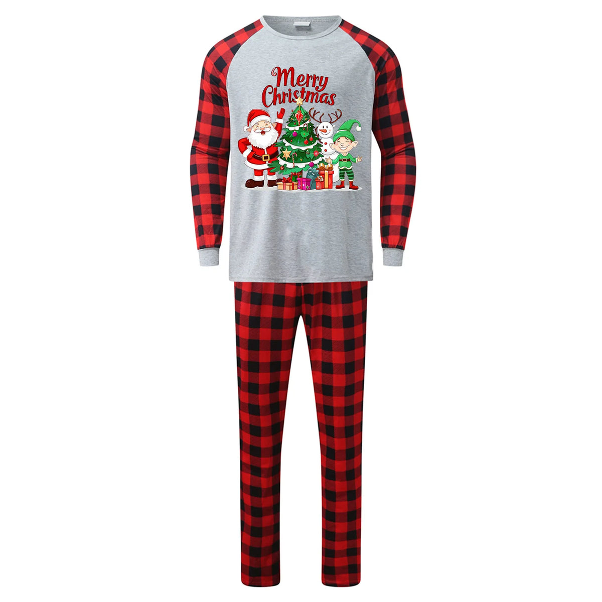 Merry Christmas Print Family Matching Pajamas Set Full Sleeve O Neck 2 Pieces Suit Sleepwear Xmas Gift Holiday Look Wear Pyjamas