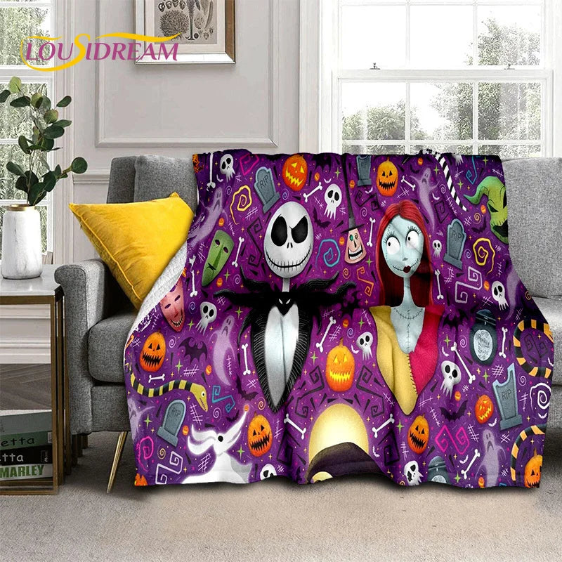 The Nightmare Before Christmas Jack Cartoon Blanket,Flannel Soft Throw Blanket for Home Bedroom Bed Sofa Picnic Office Kid Gift