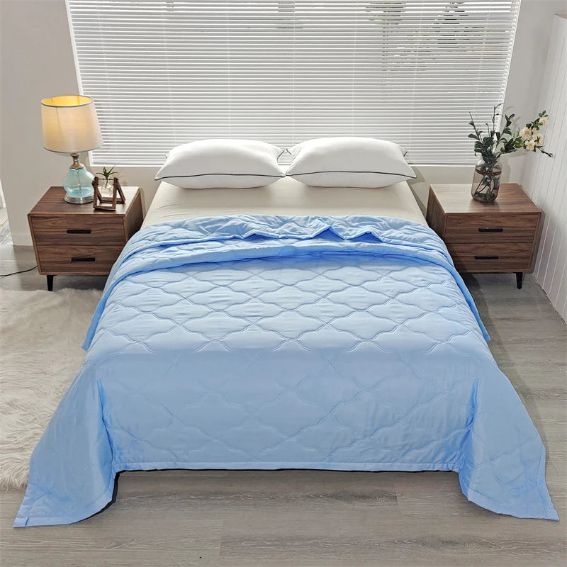 Cool Refreshing Soft Summer Quilt Skin Friendly Breathable Flower Printing Air Conditioner Blanket Thin Well-vetilated Comforter