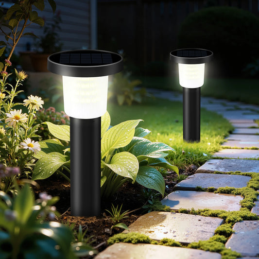 Intelamp 3800mAh 2 Pack Outdoor Solar Pathway Lights Lawn Lights Auto On/Off Landscape Lights For Yard Garden Driveway Walkway