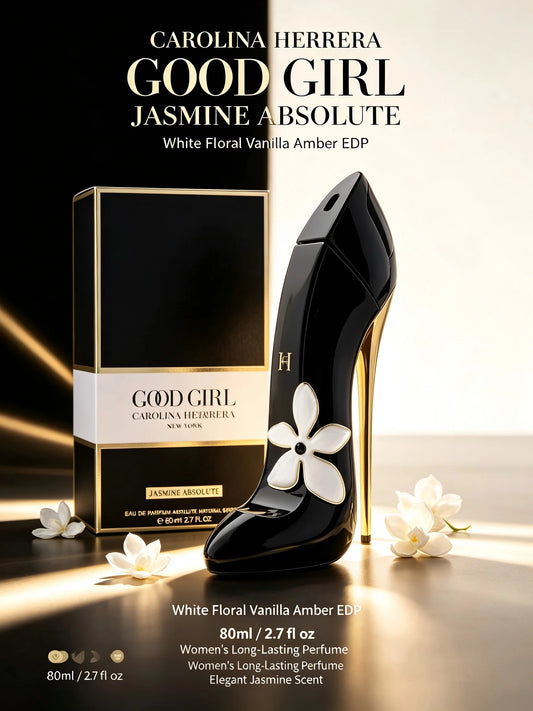 Carolina Herrera Good Girl Jasmine Absolute EDP for Women, 2.7 fl oz/80ml, 1 Bottle, Jasmine White Floral Vanilla Amber Long Lasting Perfume, Birthday Gift for Her, Fall, Halloween, Thanksgiving, Black Friday, Christmas, New