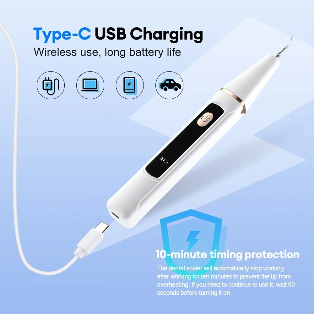 Cloud Prime Electric Ultrasonic Teeth Tartar Cleaner Dental Scaler Tool for Oral Care Teeth Whitening Stain & Plaque Removal For Christmas And New Year Gifts