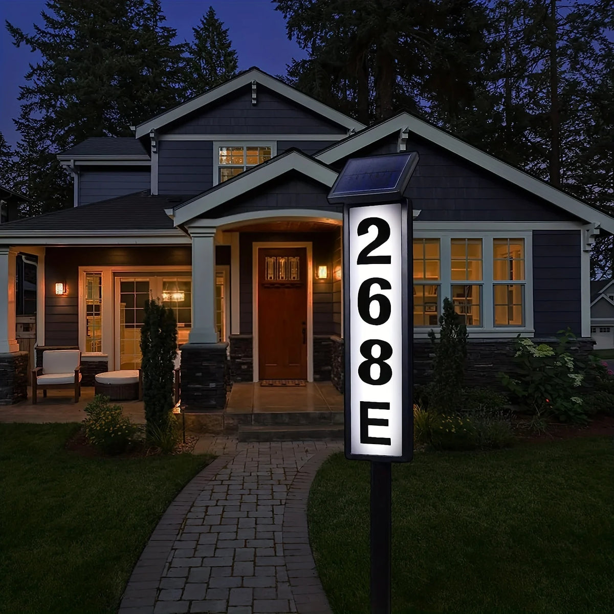 Solar-Powered Door Sign Lights, Ground-Insert Lawn Lights, No Wiring Required, Automatically Light up at Night, Eye-Catching Address Signs, Suitable for Homes, Mailboxes, Factories, and Commercial Areas, Outdoor Christmas Gar