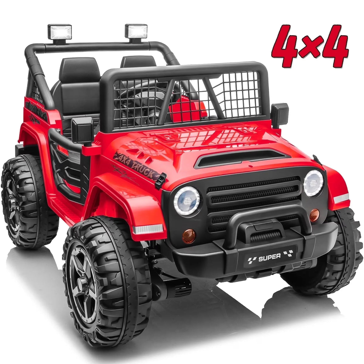 Joyracer 800W 24 Volt Ride on Toys for Big Kids, 4WD/2WD Switchable, 2 Seater Ride on Truck Car W/ Remote Control, Power Car Wheels, 3 Speeds, Spring Suspension, Bluetooth Music, Pink