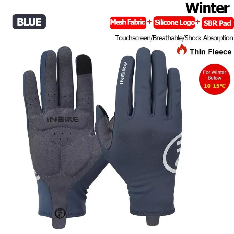 INBIKE Autumn Winter Thermal Bicycle Gloves Touch Screen Men Women MTB Road BikeGloves  Sports Fitness Outdoor Cycling Gloves