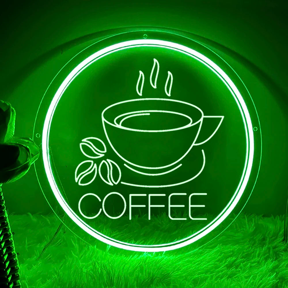 Custom Coffee Neon Sign Shop Home Woman Girls Room Decor Wall Decoration 3D Carving Sign Led Luminous Signs Christmas Gift