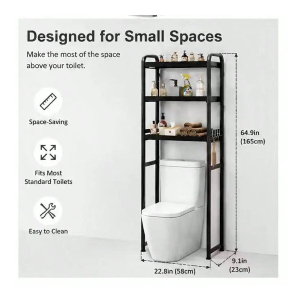 3-Tier Metal Over Toilet Shelving Rack