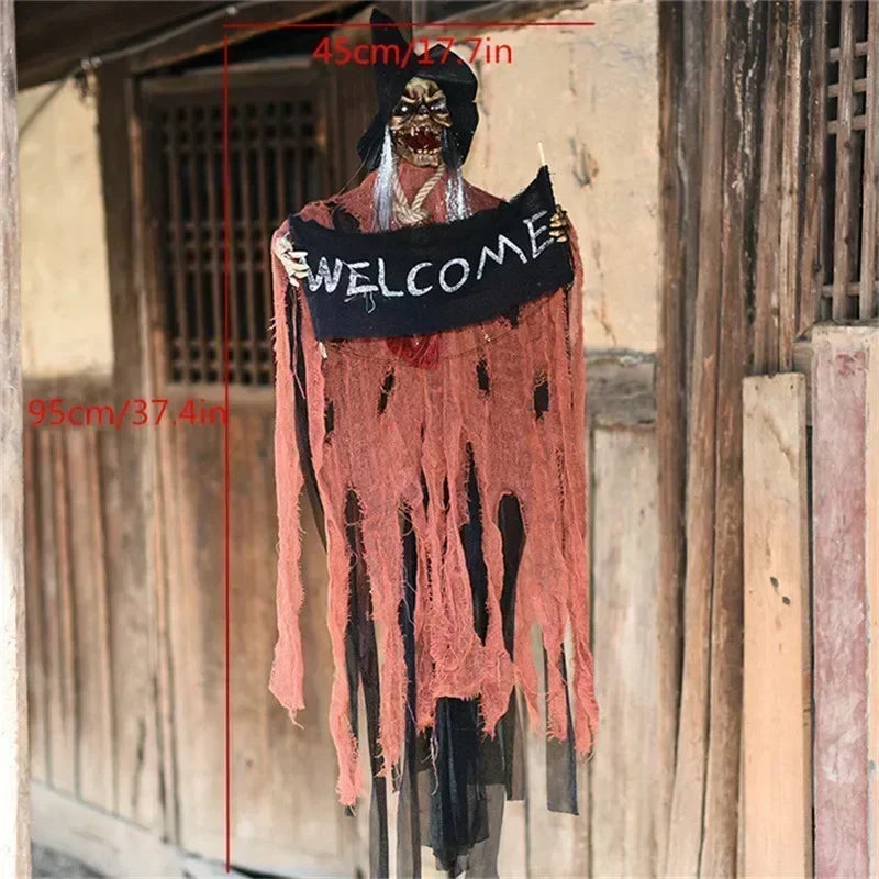 1PC Halloween Hanging Pumpkin Head Decoration with Scary Sounds - Fabric,  for Hanging Decor, Celebrates Halloween, Christmas