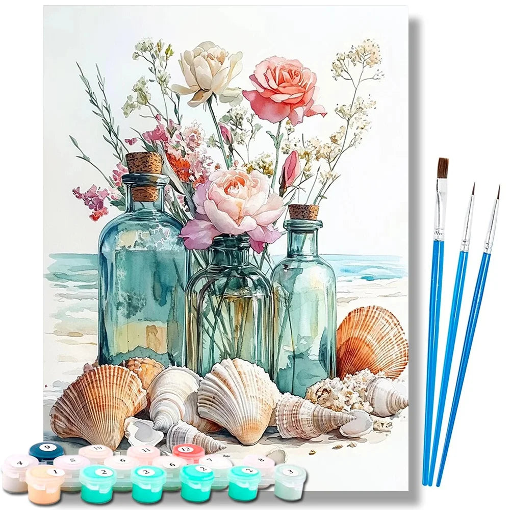 Floral Scenery Diy Art Paint By Numbers For Adult Craft Kit HandPainted On Canvas Valentines Gift Home Decor