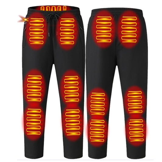 USB 5V Heated Pants Men Women 12 Zone Thermal Trousers Windproof Waterproof Elastic Waist for Skiing Fishing Motorcycle Riding