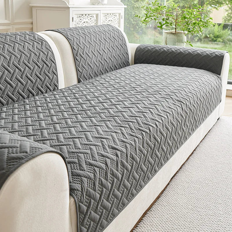 2026 New1pc Quilted Brushed Fabric Waterproof and Urine Resistant Classic Style Quilted Sofa Slipcovers Christmas Sofa Mat 쇼파커버