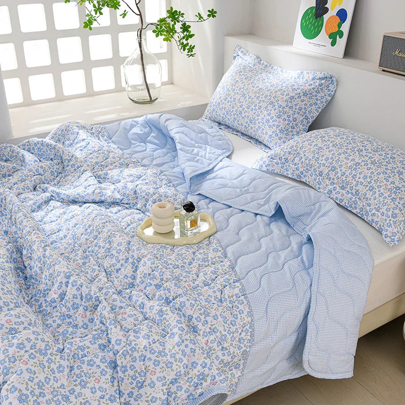 New Soft Skin-friendly Cooling Summer Quilt Refreshing Quilted Cool Blanket Lightweight Breathable Duvet Single Double Comforter
