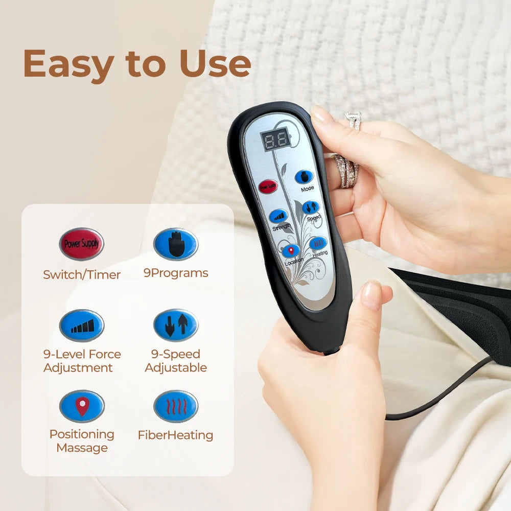 Back Massager with Heat, Massage Chair Pad for Shoulder and Back, Deep Tissue Vibration Seat Cushion for Body Relief, Best Gifts