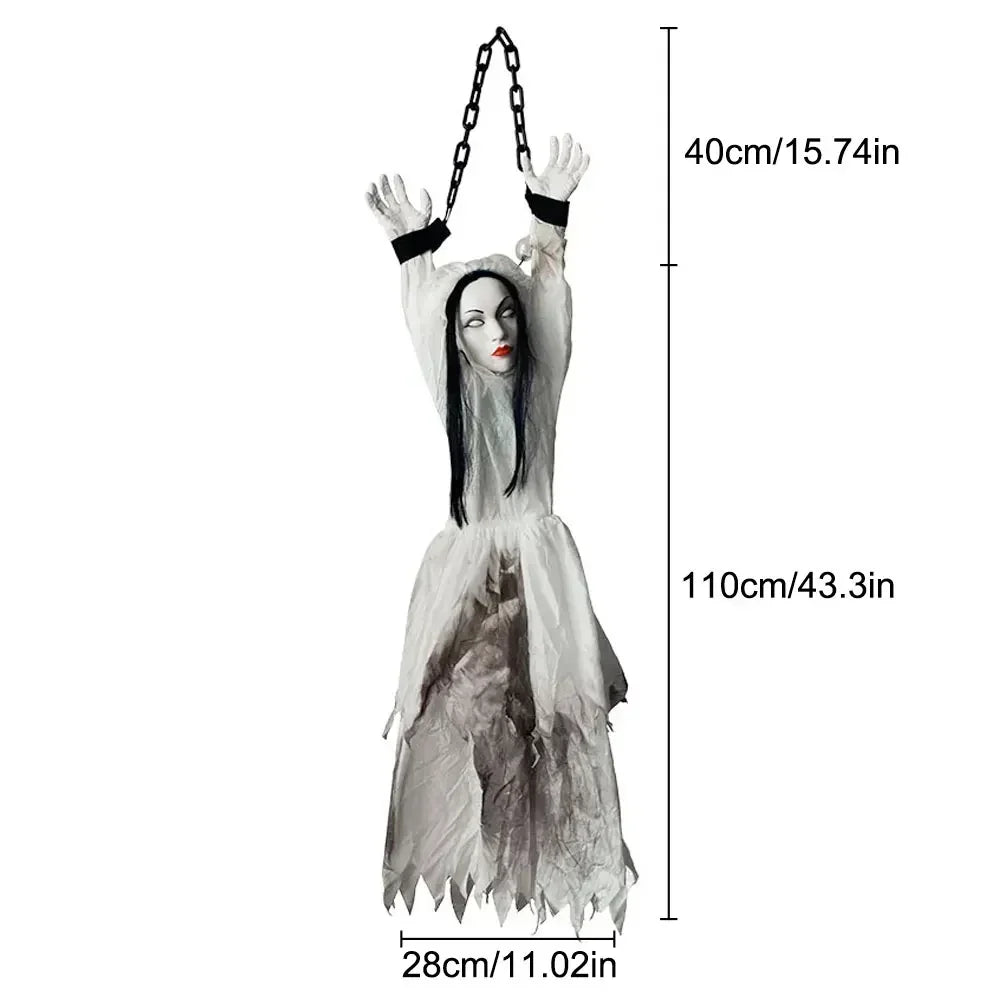 1PC Halloween Hanging Pumpkin Head Decoration with Scary Sounds - Fabric,  for Hanging Decor, Celebrates Halloween, Christmas